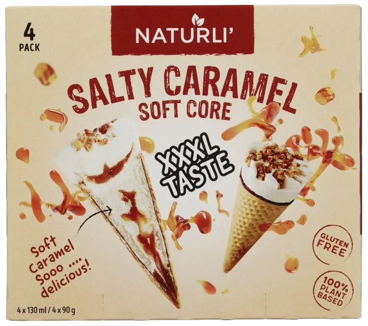 Krone-Is Salt Karamell 4-Pk Naturli'