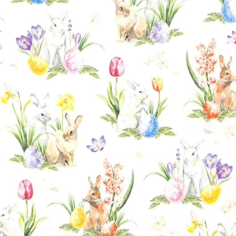 Serviett Hare Tulipan, Krokus 20stk Unik