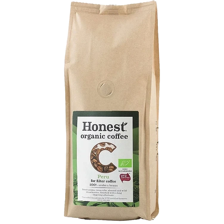 Honest organic coffee for filter, peru 6x1kg