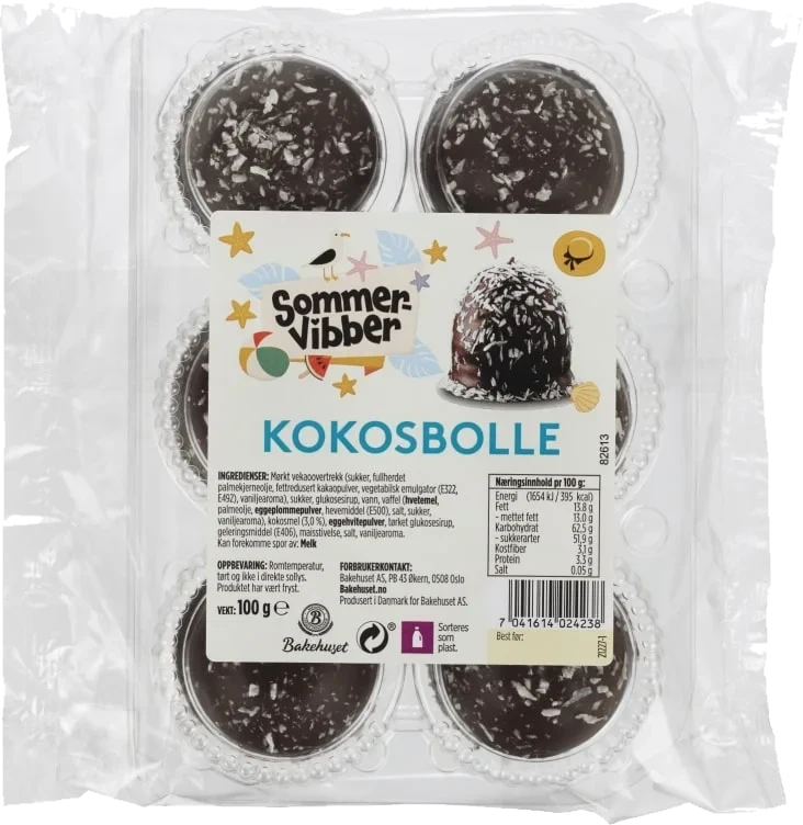 Flødebolle med Kokos 6stk Bakehuset