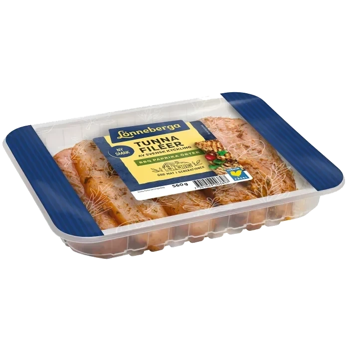 Kycklingfiléer Färska Tunna BBQ Paprika/Örter 560g Lönneberga