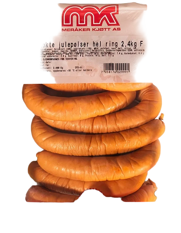 Røkte Julepølser Hel Ring 2,4 kg Frys
