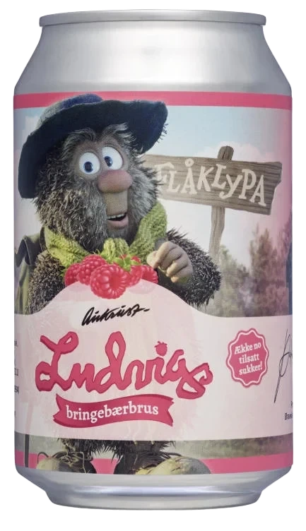Ludvigs Bringebærbrus Boks 0,33l