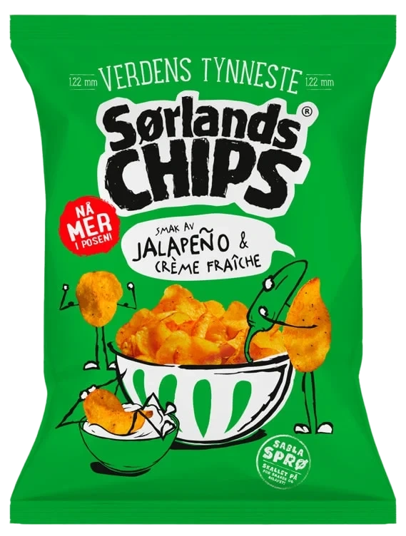 Sørlandschips Jalapeno&Creme Fraiche 275g