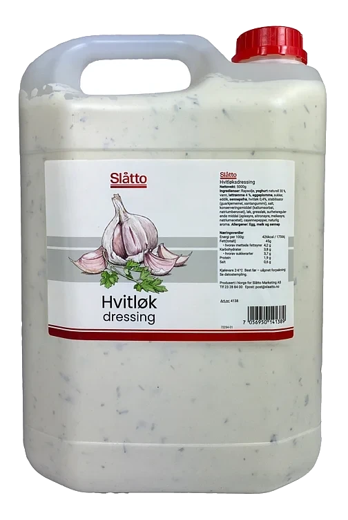 Hvitløksdressing m/Yoghurt 5kg Slåtto