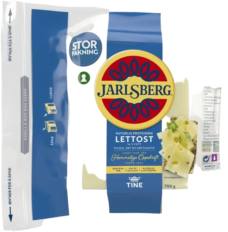 Jarlsberg Lett 16% 700g Tine