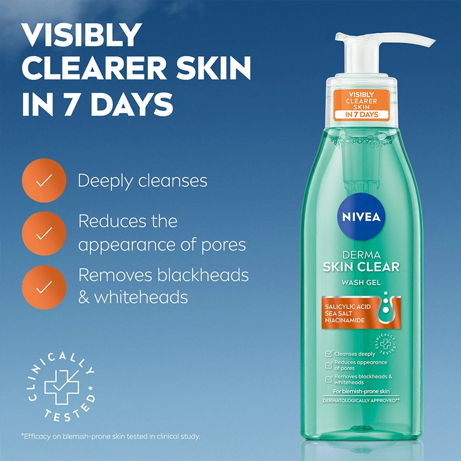 Nivea Derma Skin Clear Wash Gel, 150ml