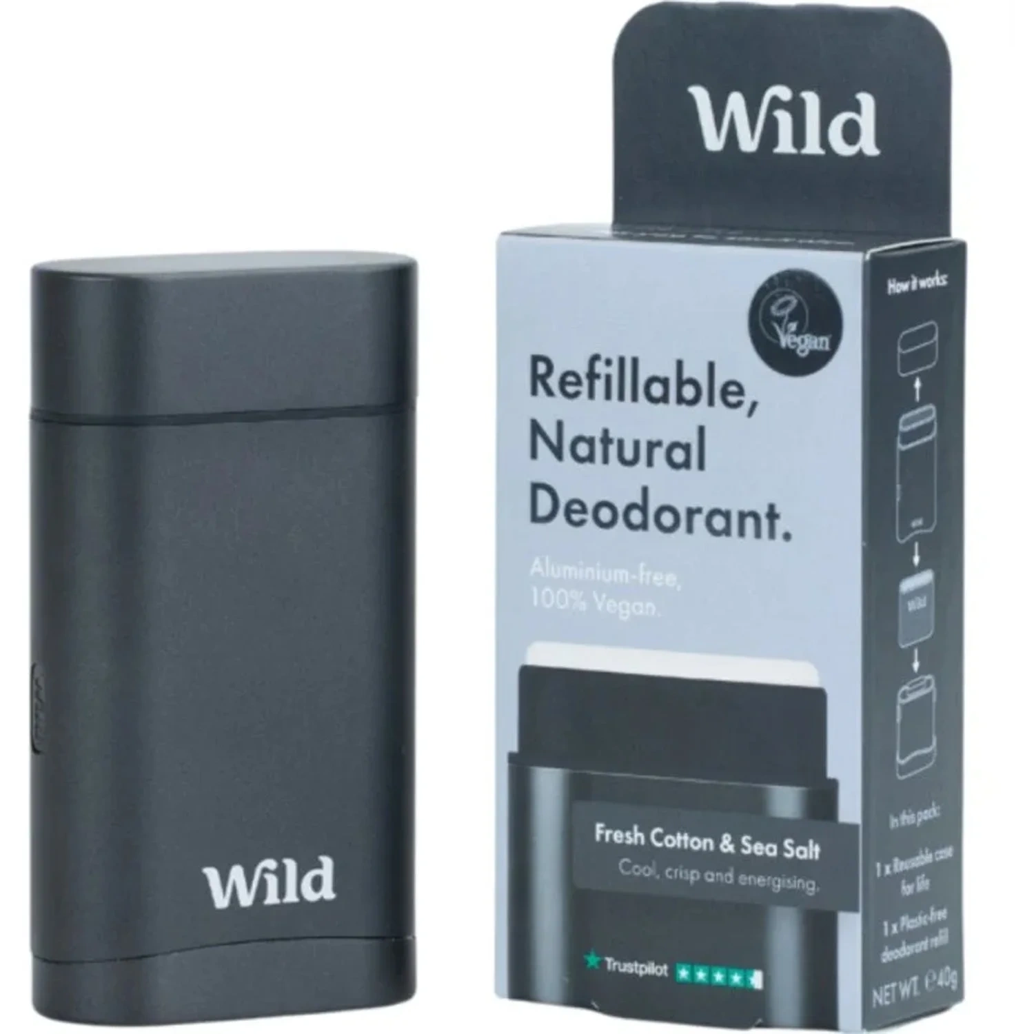 Wild Deo Men Cotton & Sea Salt startpakke