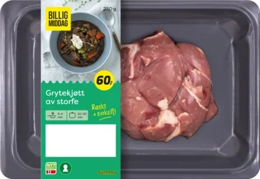 Billig Middag Storfe Grytekjøtt 250g