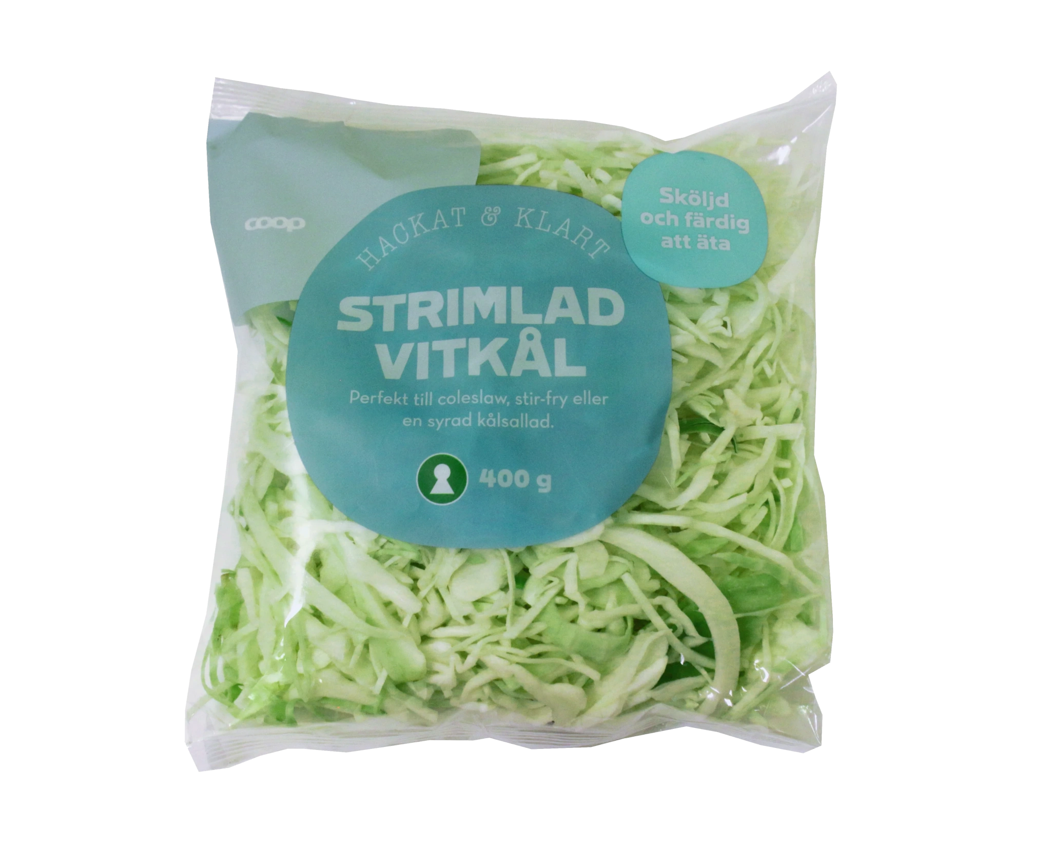 Vitkål strimlad