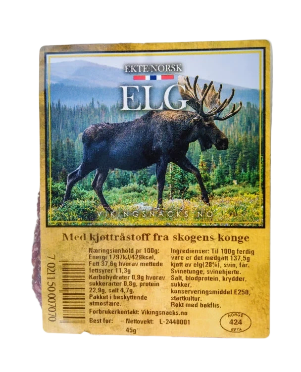 Elgpølse 45g Vikingsnacks