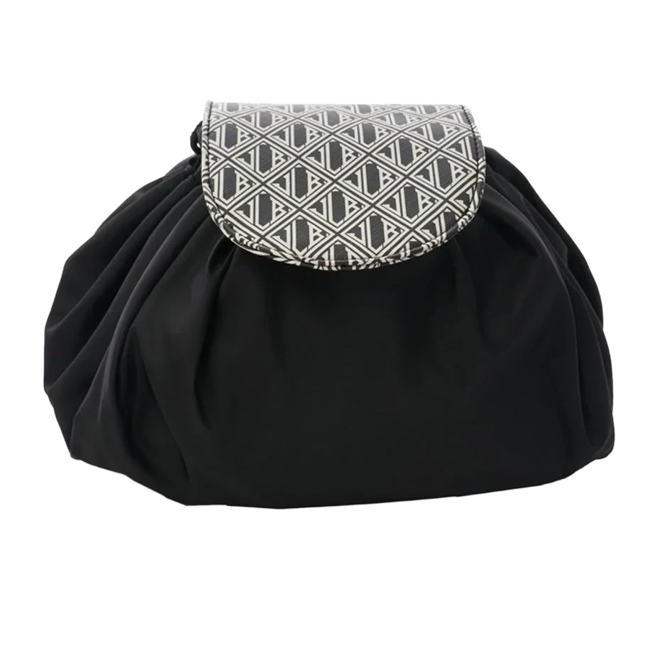 Ceannis JLB Round Drawstring Bag M Black-White