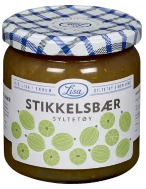 Stikkelsbærsyltetøy 420 Gr Glass 60% Bær Lisa