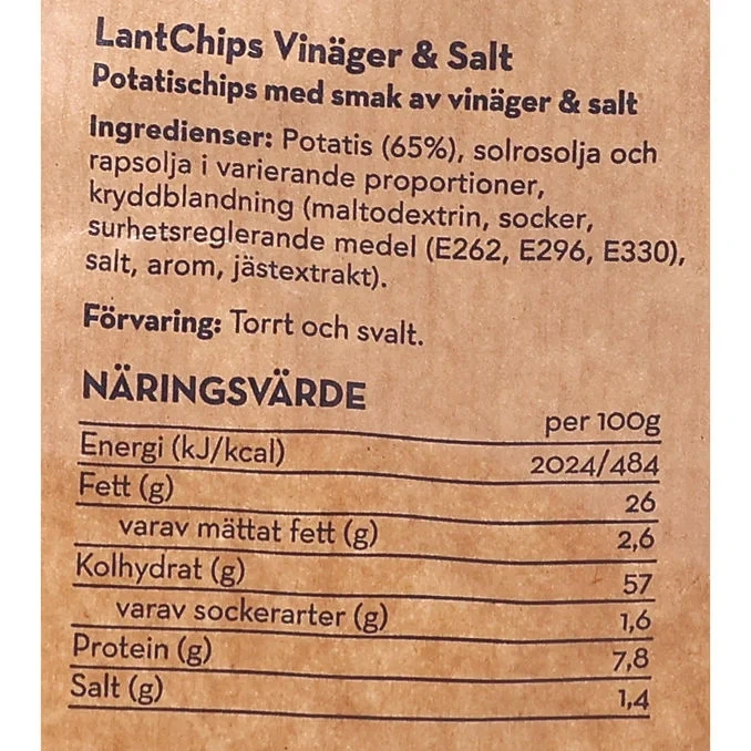Chips Vinäger & Salt