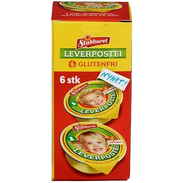 Leverpostei glutenfri 6x22g Stabburet