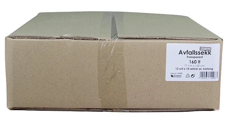 Plastsekk transparent sterk 77x130 160l   12rl