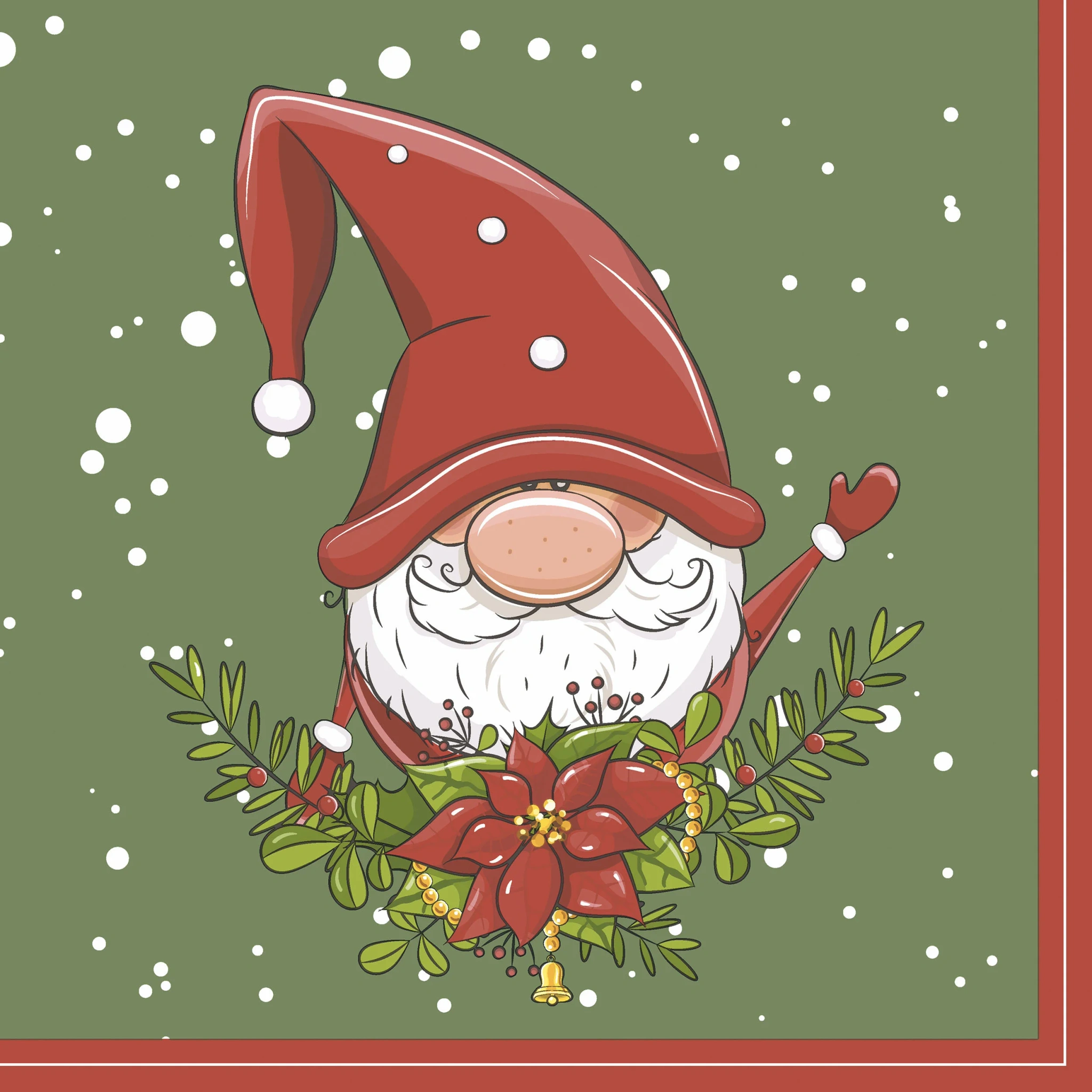 Tissueservett Tomte