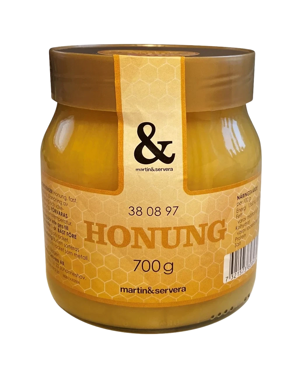 Honung fast glasburk