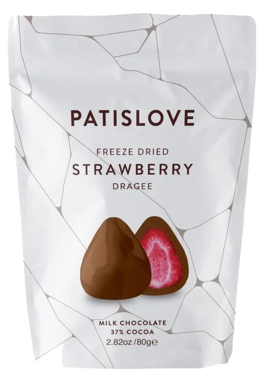 Jordbær Dragee m/Melkesjokolade Frysetørket 80g