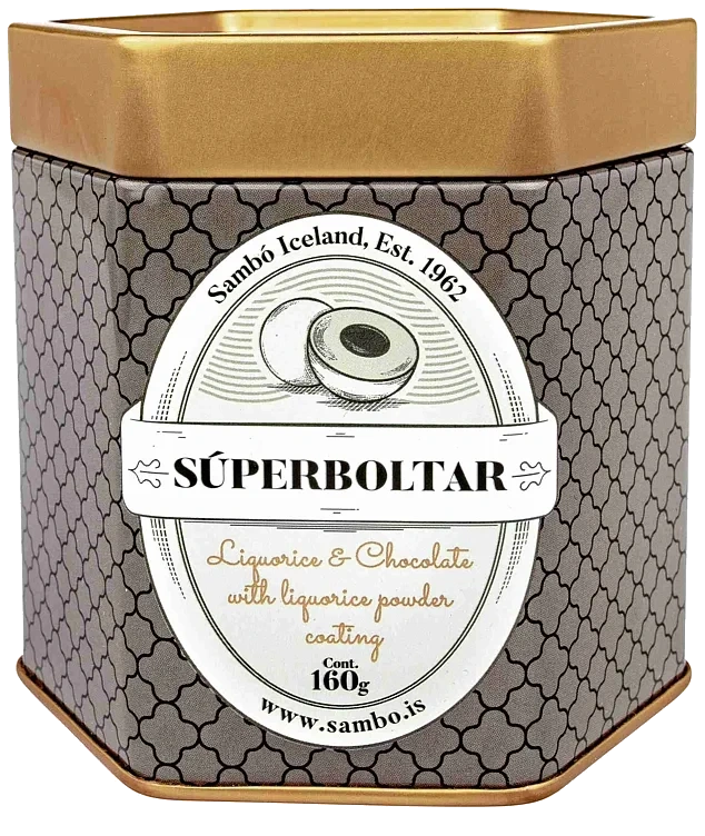 Superboltar milk chocolate w/liquorice pieces   160g