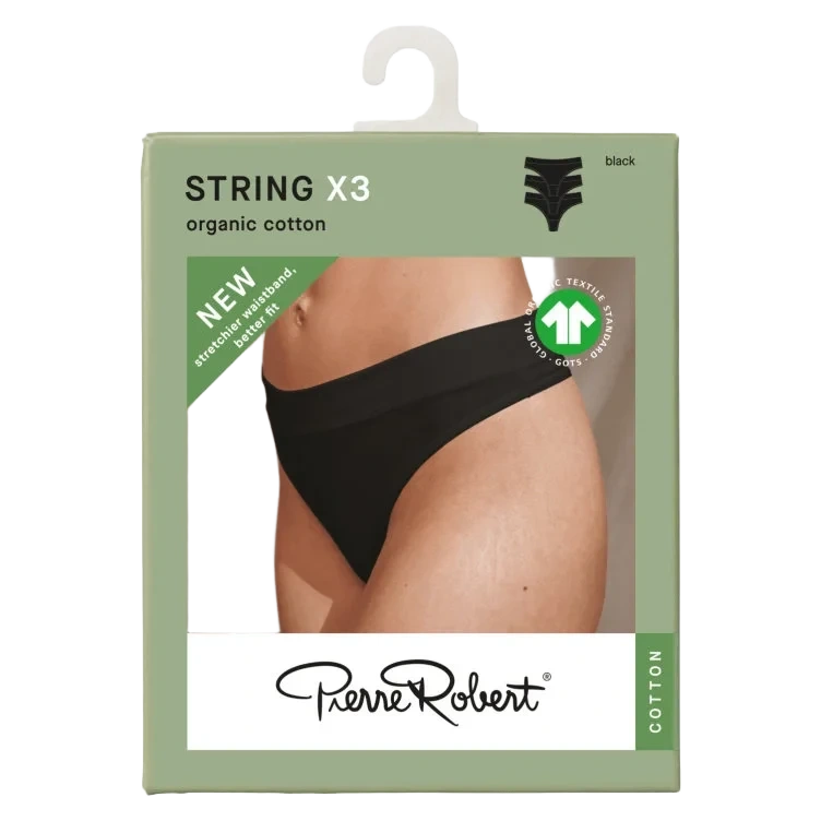 String Cotton Black S 3stk Pierre Robert