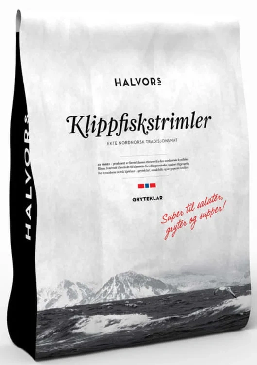 Klippfiskstrimler Gryteklar Halvors