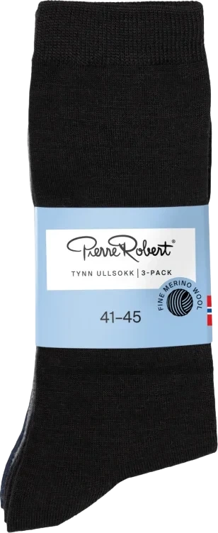Tynn Ullsokk 41-45 X Navy Grey Mix Pierre Robert