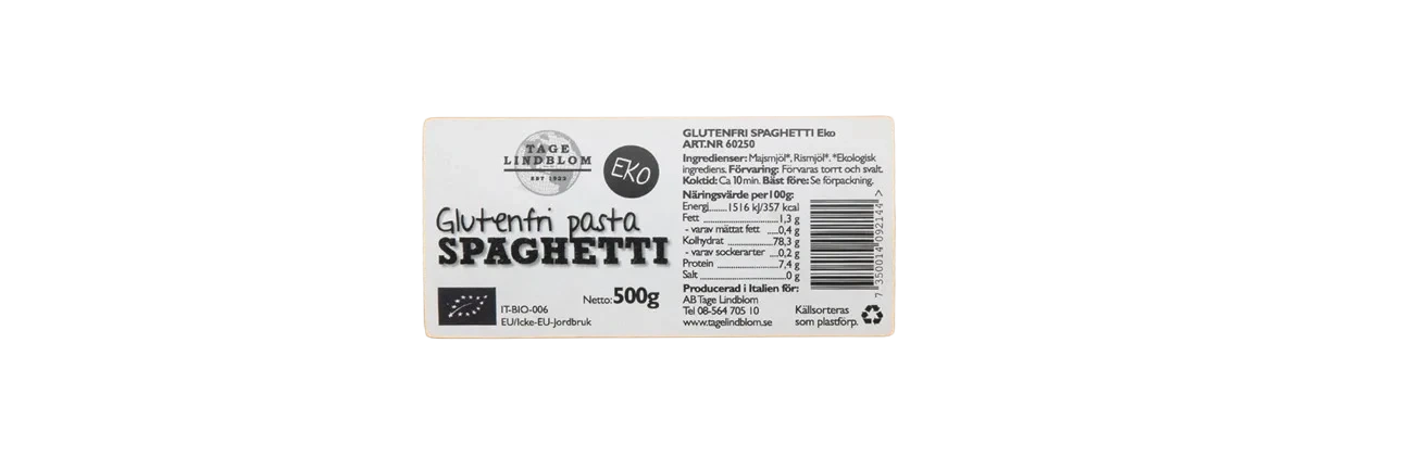 Glutenfri Spaghetti Eko