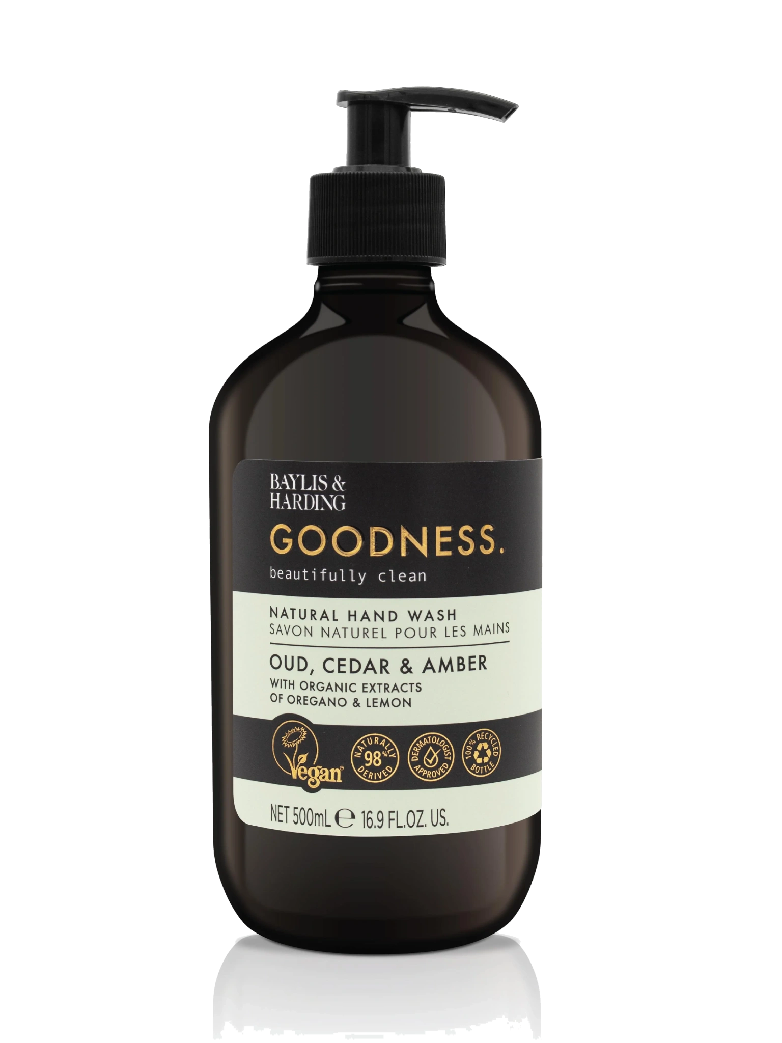 Baylis & Harding Goodness Oud, Cedar & Amber Hand Wash, 500 ml