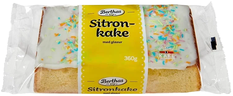 Sitronkake m/Glasur 360g Berthas