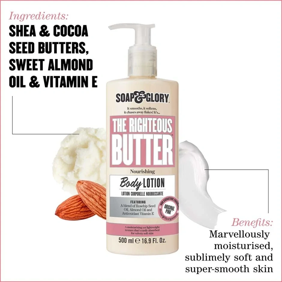 Soap & Glory The Righteous Butter Body Lotion for Softer and Smoother Skin