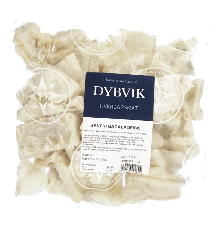 Klippfisk i Biter Benfri 1kg Dybvik