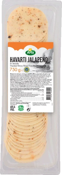 Havarti Jalapeno skivad ost 34%