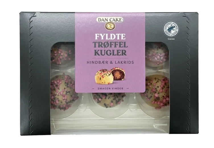 Trøffelkuler Fylte Bringebær Lakris 210g Dan Cake