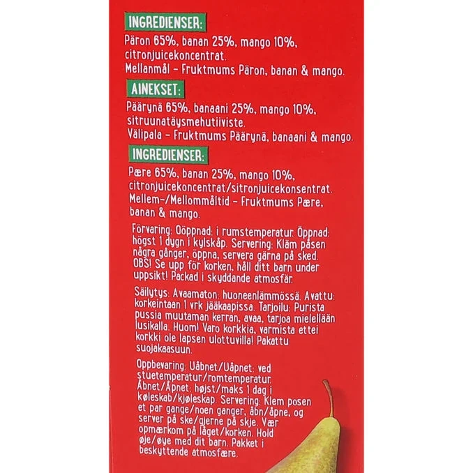Klämmis Fruktmums Päron 4-pack