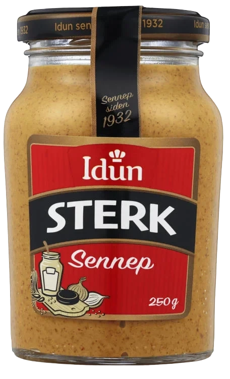 Sennep Sterk 250g glass Idun
