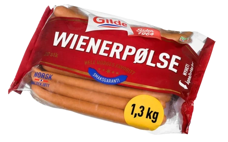 Wienerpølse 1,3kg Gilde
