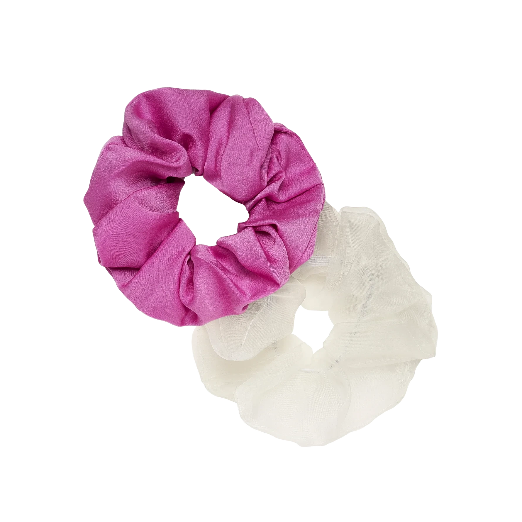 KICKS Beauty Large Hair Scrunchies 2-set Pink/White