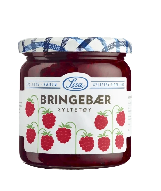 Bringebærsyltetøy 420 Gr Glass 60% Bær