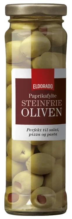 Oliven m/paprika 140g Eldorado