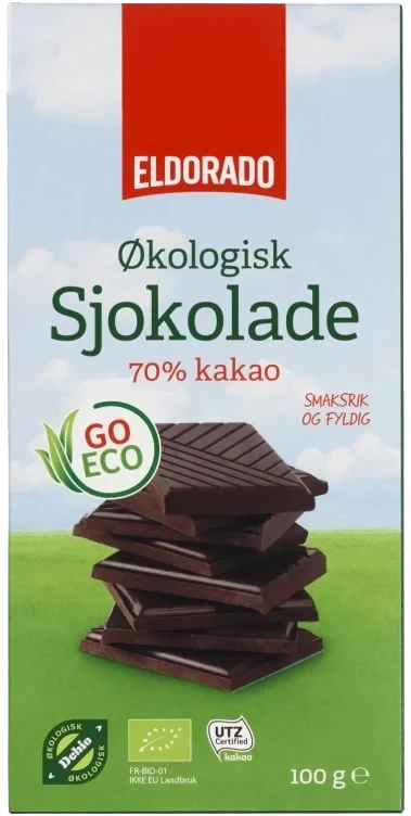 Sjokolade Mørk 70% Økologisk 100g