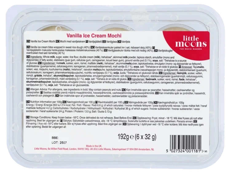 Little Moons Ice Creame Vanilje 192g