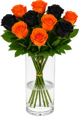 Roser Store Oransje Svart 'halloween' 10pk 50cm