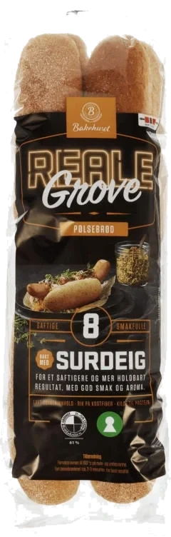Pølsebrød Grove 8pk 410g Reale