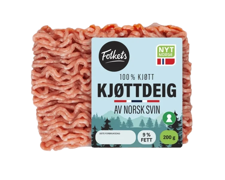 Kjøttdeig Svin 9% 200g Folkets