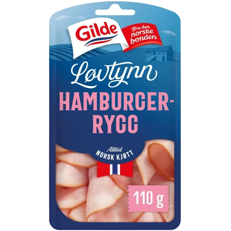 Hamburgerrygg Løvtynn 110g Gilde