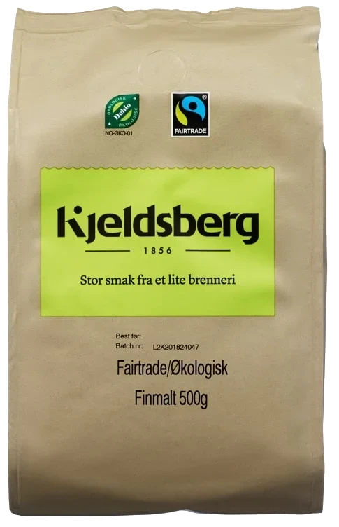 Kjeldsberg kaffe finmalt fairtrade økol.    12x500g