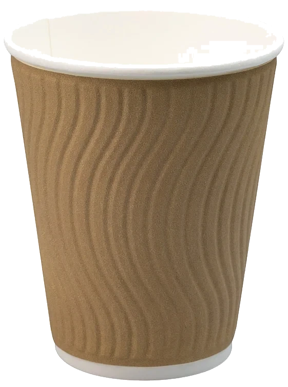 Double wall kaffebeger 350ml wave brun  40stk