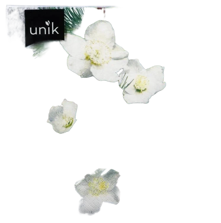 Serviett Julerose Hvit 20stk Unik