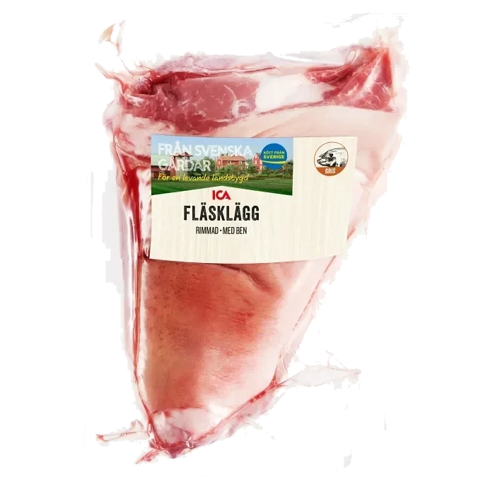 Fläsklägg Färsk Rimmad med ben ca 1,4kg ICA